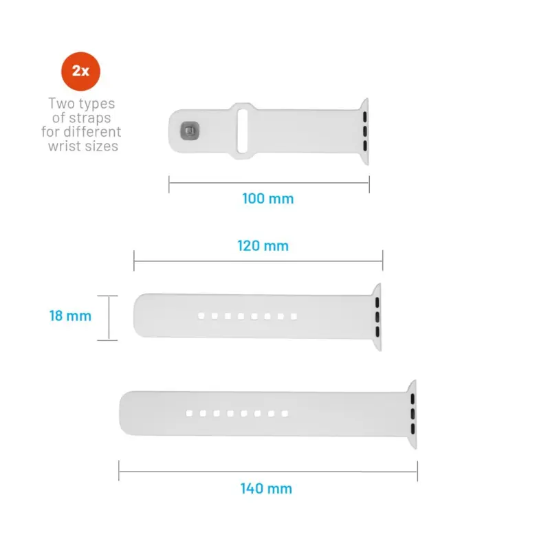 FIXED Silikoniranneke Apple Watch 42/44/45mm Valkoinen - 8016136
