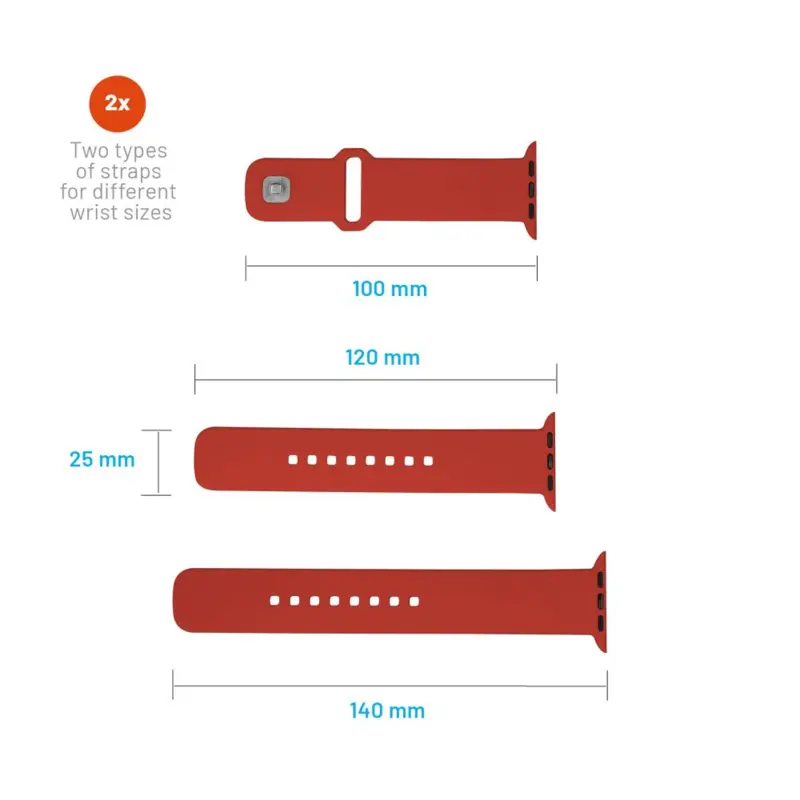 FIXED Silikoniranneke Apple Watch Ultra-2/49mm Punainen - 8016144