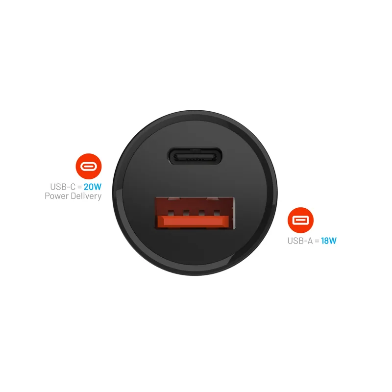 FIXED Nopea Autolaturi 20W USB-C PD/USB-A Musta - 8016460