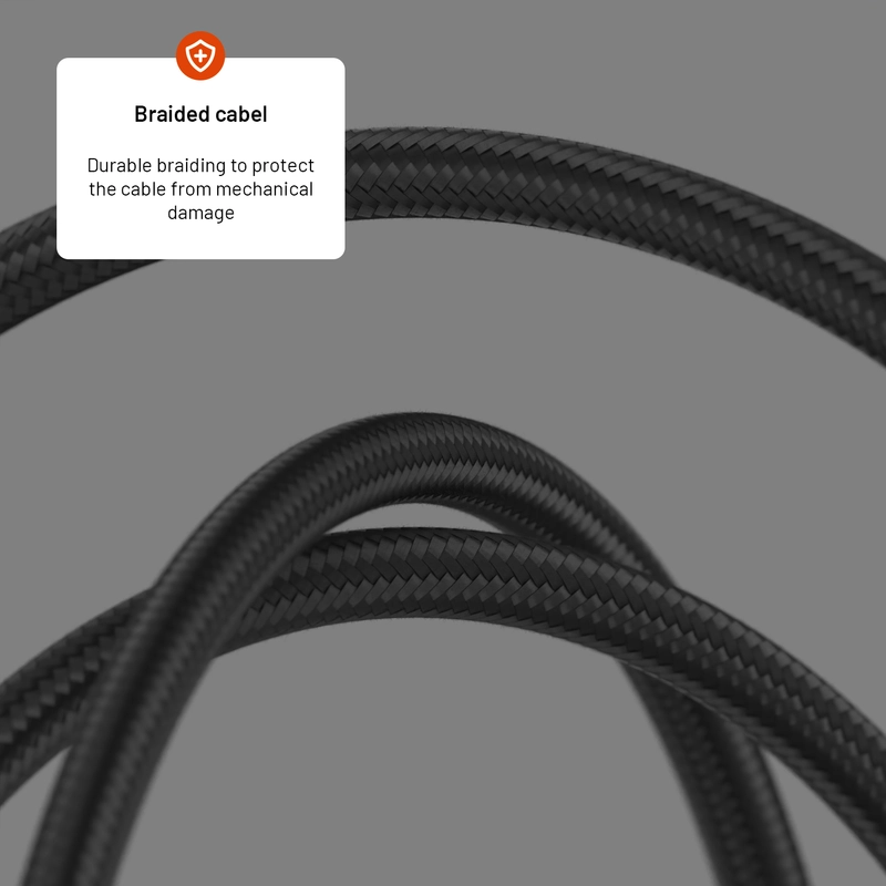 FIXED LED-latausnäyttö USB-C/C 100W kaapeli 1.2m Musta - 8016481