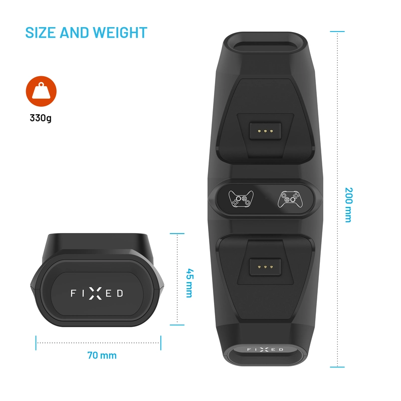 FIXED Ohjain laturi Xbox One, S/X & Elite Musta - 8016547