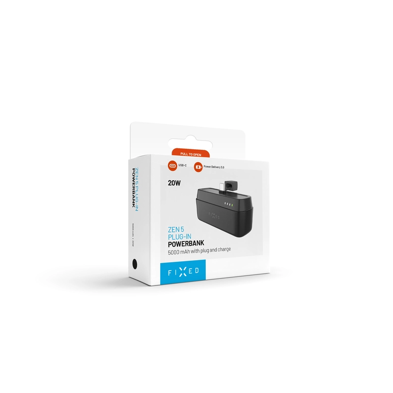 FIXED Zen 5 USB-C PD 20W Varavirtalähde 5.000 mAh Musta - 8016579