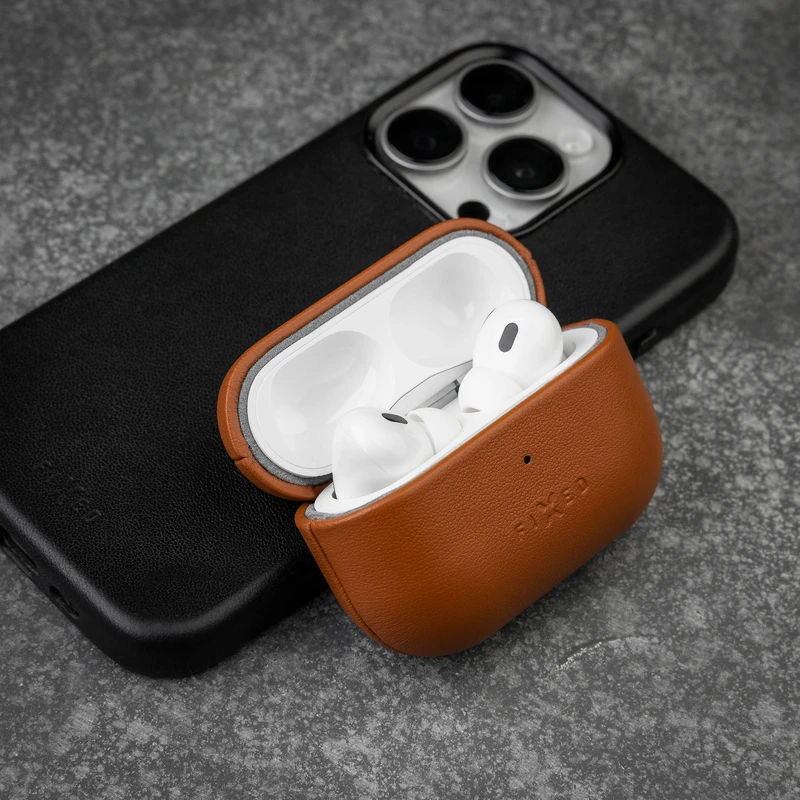 FIXED Aitoa nahkaa oleva Airpods 3 kotelo Ruskea - 8016732