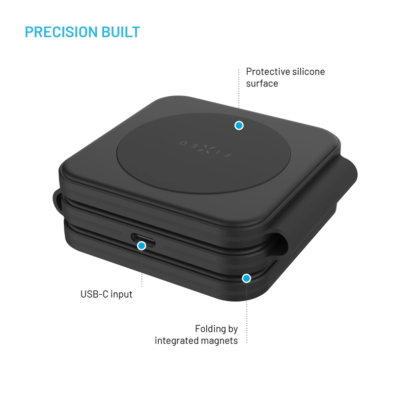 FIXED Flex Samsung 3in1 taitettava langaton laturi Musta - 8016793