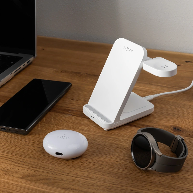 FIXED 3in1 Langaton Latausasema Samsung laitteille Valk. - 8016940