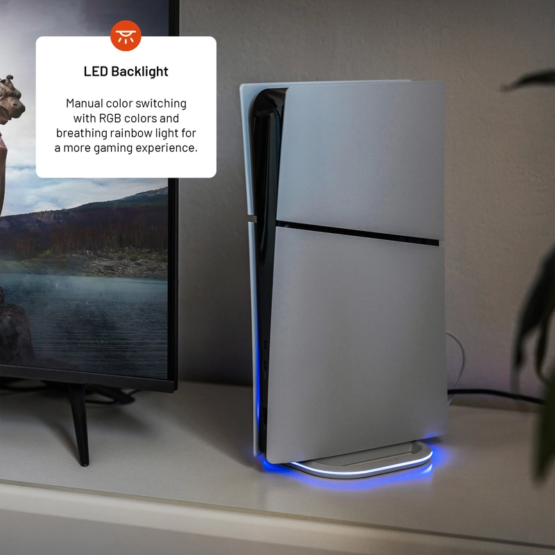 FIXED LED-monivalojalusta PS5/PS5 Slim Valkoinen - 8017008