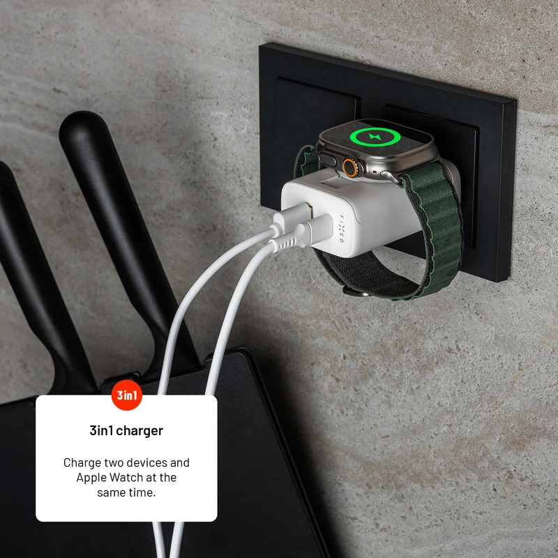 FIXED MagFlip USB-C-laturi 33 W Apple Watch/USB-C/USB-A - 8017131