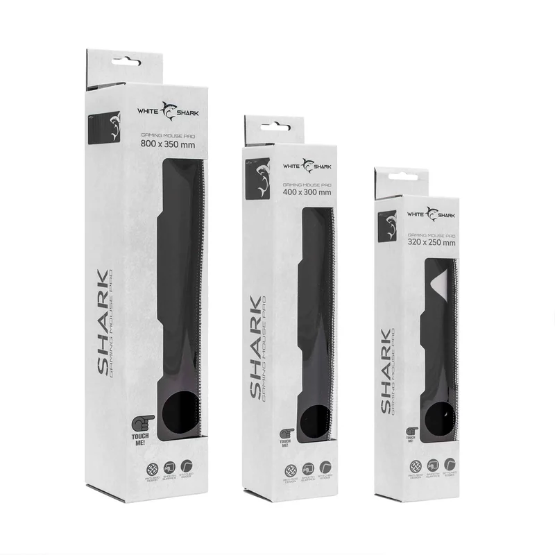 White Shark SHARK M Pelihiirimatto 320x250mm Musta/Valkoinen - 2053975