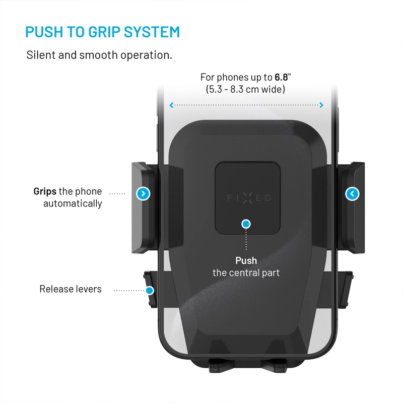 FIXED Iconiq XXL Puhelinteline Tuulilasi/Kojelauta Musta - 8017366