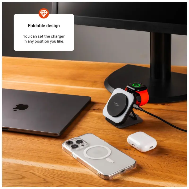 FIXED MagFlex Alu 3in1 taitettava langaton laturi teline - 8017373