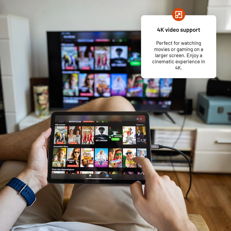 FIXED USB-C / HDMI 4K/60Hz USB 3.1 Gen2 kaapeli 2m Musta - 8017462