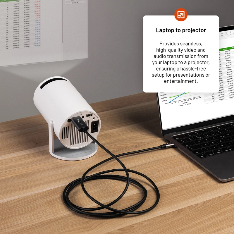 FIXED USB-C / HDMI 4K/60Hz USB 3.1 Gen2 kaapeli 2m Musta - 8017462