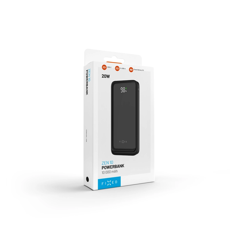 FIXED Zen2 10 USB-C PD 20W Varavirtalähde 10000mAh Musta - 8017796