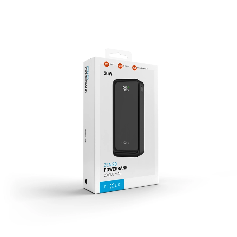 FIXED Zen2 20 USB-C PD 20W Varavirtalähde 20000mAh Musta - 8017797