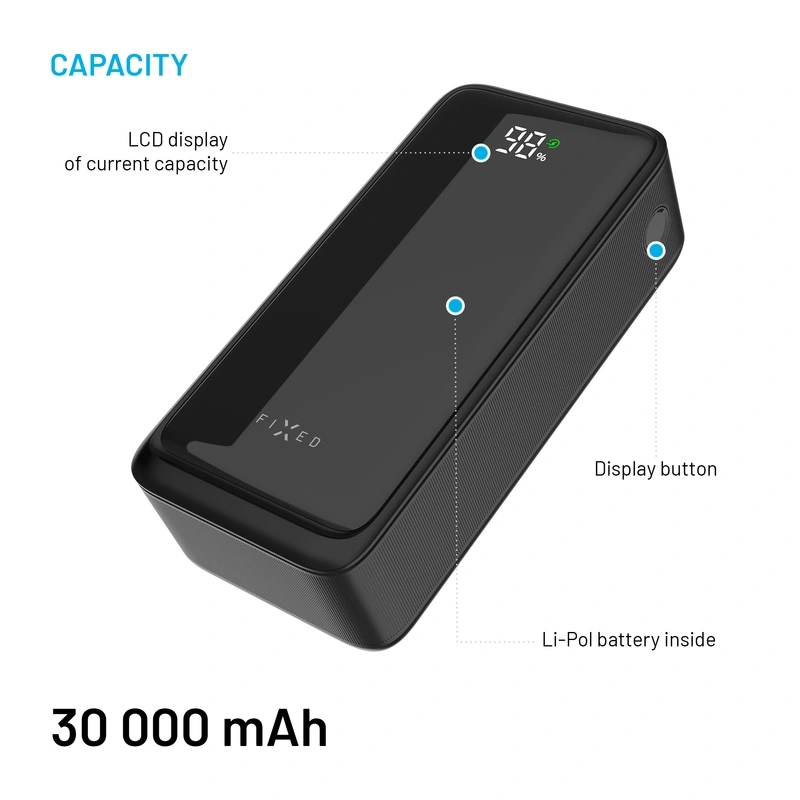 FIXED Zen2 30 USB-C PD 20W Varavirta 30.000 mAh Musta - 8017798