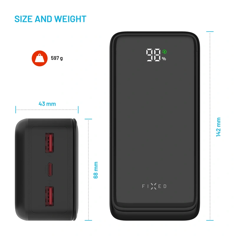 FIXED Zen2 30 USB-C PD 20W Varavirta 30.000 mAh Musta - 8017798