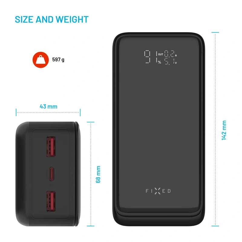 FIXED Zen2 30 Plus USB-C 65W Varavirta 30.000 mAh Musta - 8017799