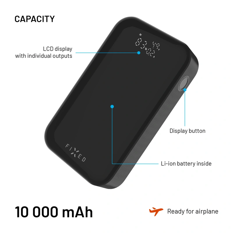 FIXED Zen 10 PRO USB-C PD 30W Varavirta 10.000 mAh Musta - 8017800