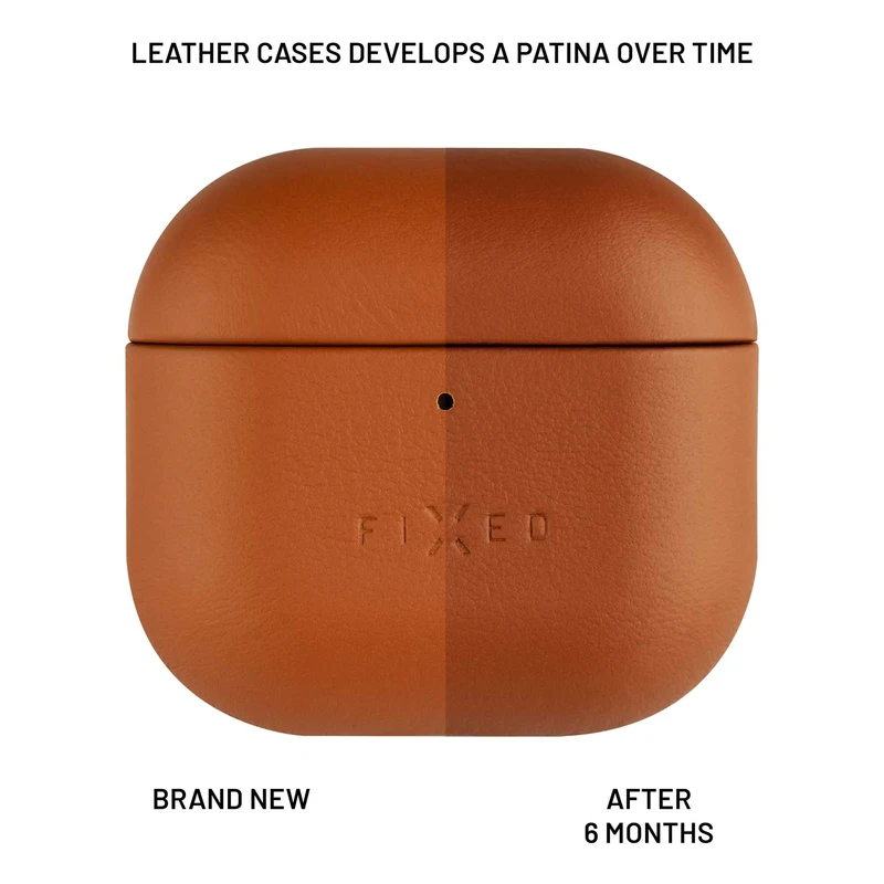 FIXED Aitoa nahkaa oleva Airpods 4/4 ANC kotelo Ruskea - 8017976