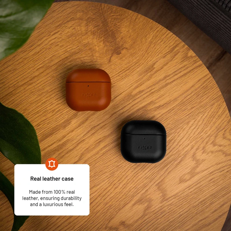 FIXED Aitoa nahkaa oleva Airpods 4/4 ANC kotelo Ruskea - 8017976