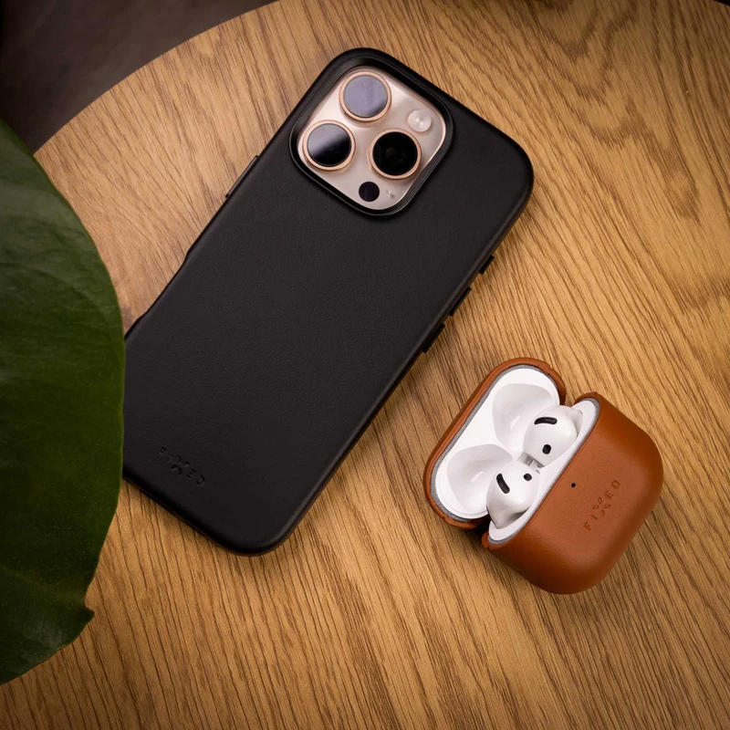 FIXED Aitoa nahkaa oleva Airpods 4/4 ANC kotelo Ruskea - 8017976