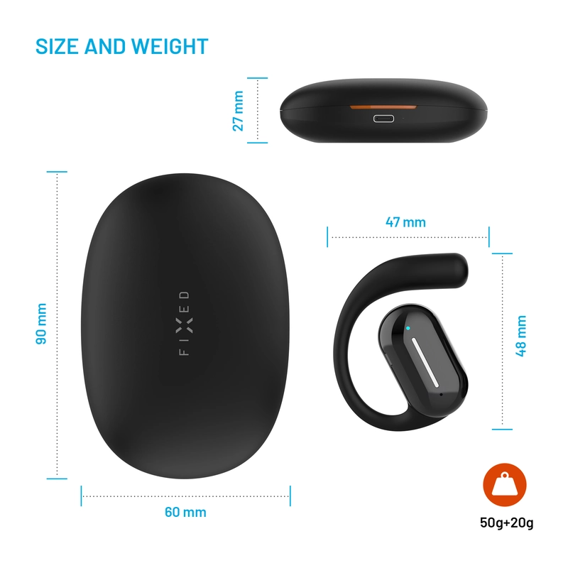 FIXED Nods langattomat kuulokkeet IPX5 BT5.3 Musta - 8017977