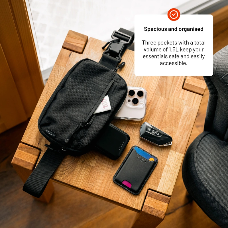 FIXED Vyötäröpussi taskuilla Camino vyö musta - 8018000