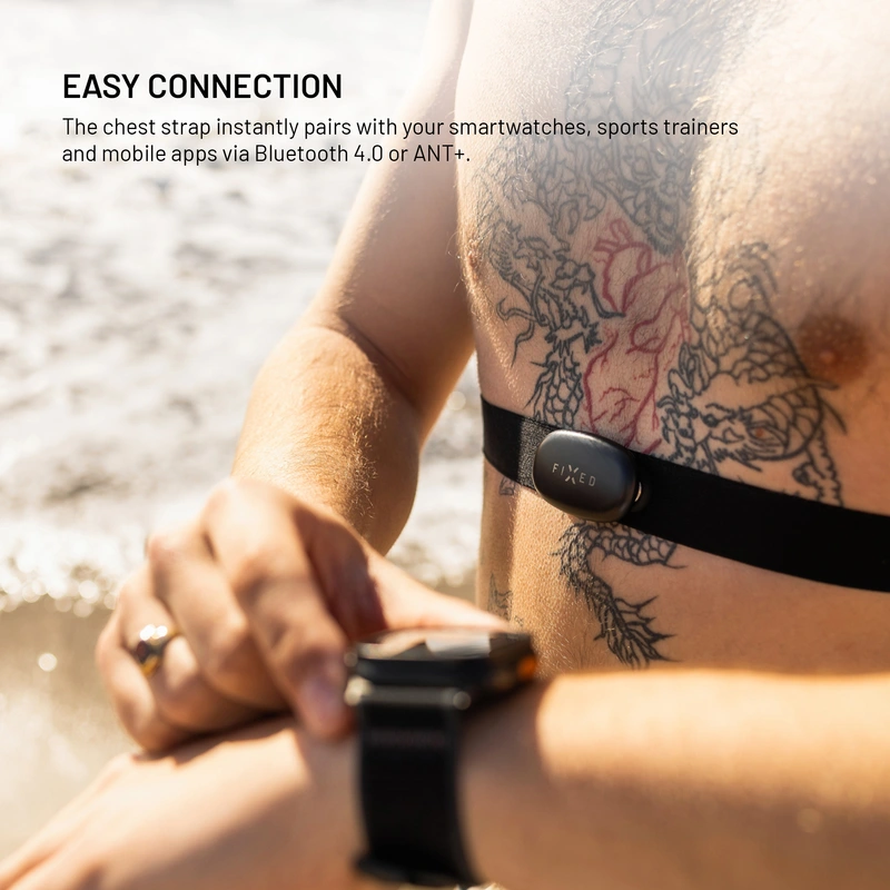 FIXED PULSE DUAL -sykevyöllä varustettu sykemittari (HR+HRV) Musta - 8018042