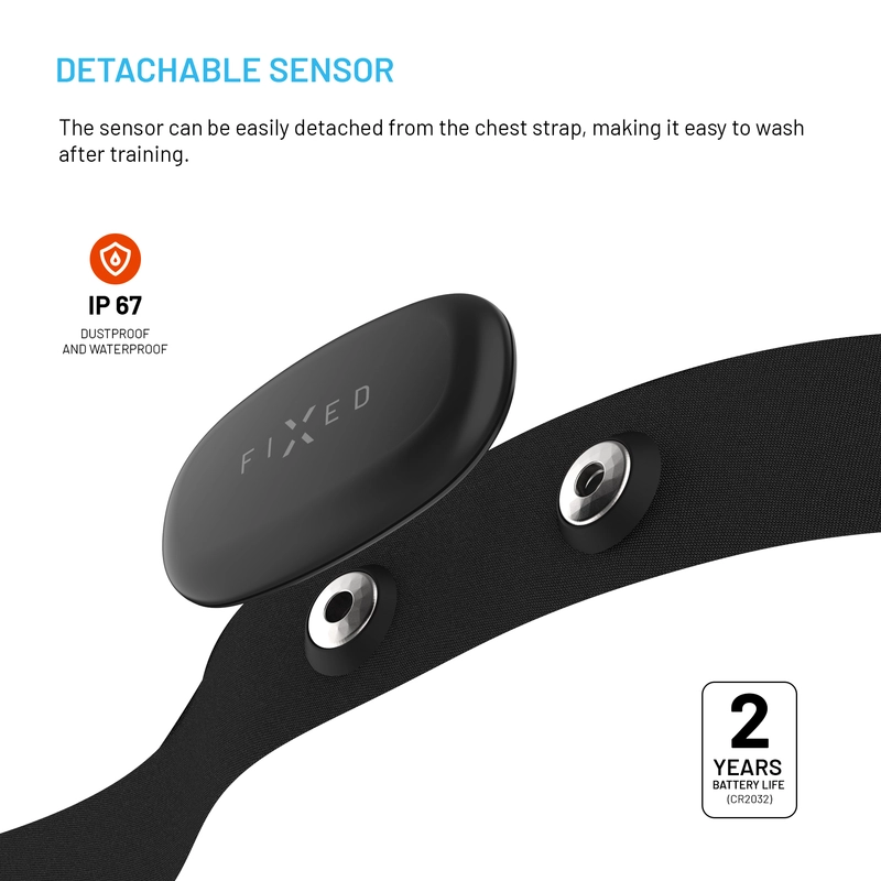 FIXED PULSE DUAL -sykevyöllä varustettu sykemittari (HR+HRV) Musta - 8018042