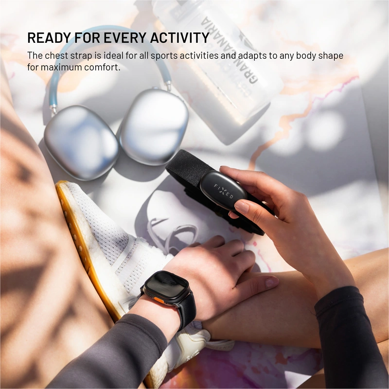 FIXED PULSE DUAL -sykevyöllä varustettu sykemittari (HR+HRV) Musta - 8018042