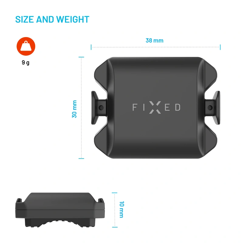 FIXED Spin Cadence/nopeusanturi musta - 8018043