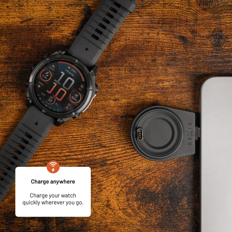 FIXED Langaton Garmin Watch USB-C-laturi Musta - 8018108