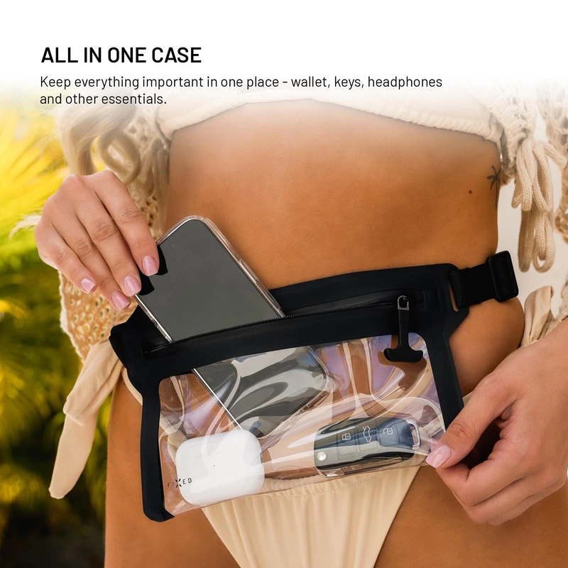FIXED DRY BELT vedenpitävä älypuhelimen vyölaukku Musta - 8018137
