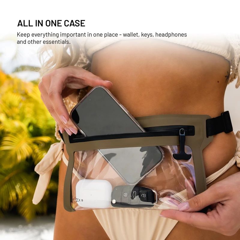 FIXED DRY BELT vedenpitävä älypuhelimen vyölaukku Khaki - 8018138