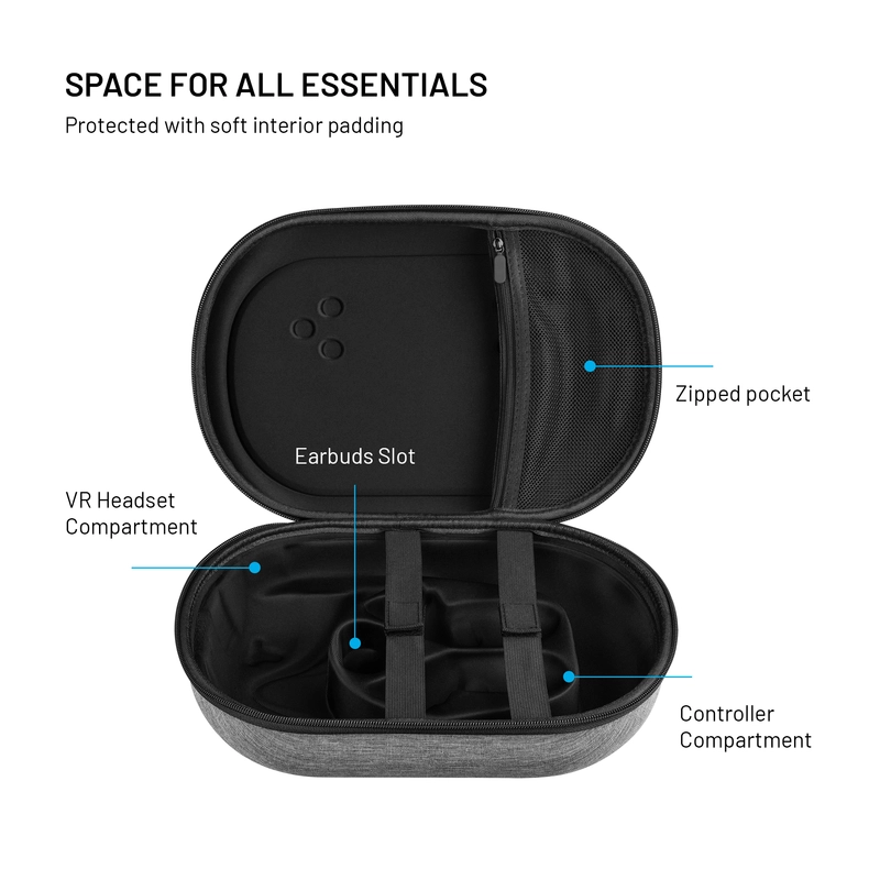 FIXED VR PROTECT Suojakotelo Meta Quest 3/3S:lle Vaaleanharmaa - 8018210