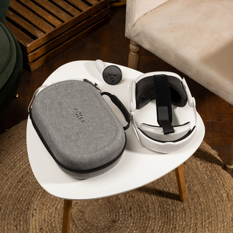 FIXED VR PROTECT Suojakotelo Meta Quest 3/3S:lle Vaaleanharmaa - 8018210