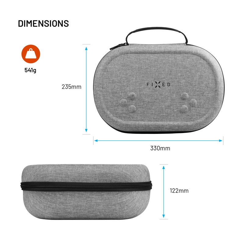 FIXED VR PROTECT Suojakotelo Meta Quest 3/3S:lle Vaaleanharmaa - 8018210