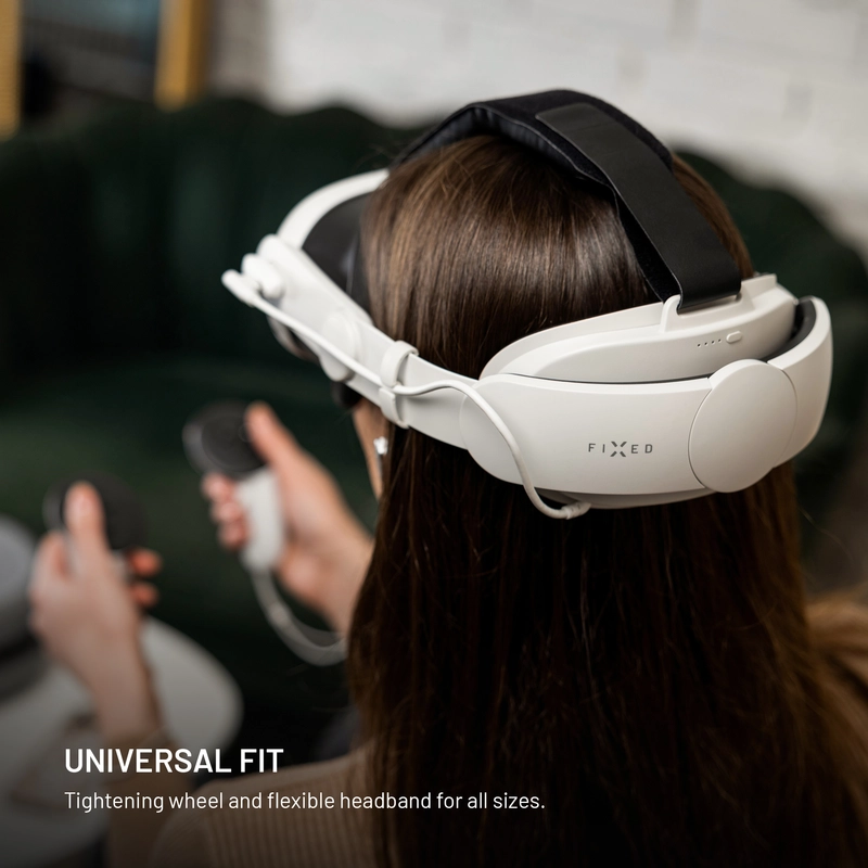 FIXED VR POWER 6.000mAh Päähihna varavirralla Meta Quest 3/3S:lle Valkoinen - 8018211