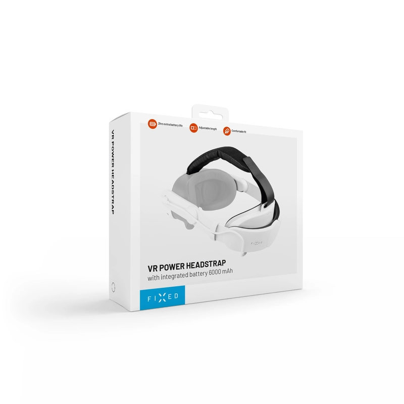 FIXED VR POWER 6.000mAh Päähihna varavirralla Meta Quest 3/3S:lle Valkoinen - 8018211
