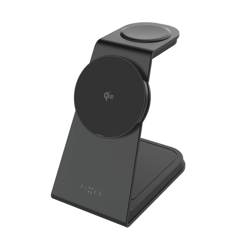 FIXED 3in1 Mag ALU Qi2 Langaton MagSafe Latausasema Musta - 8018212