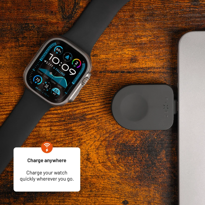 FIXED Langaton Apple Watch USB-C-laturi Musta - 8018214