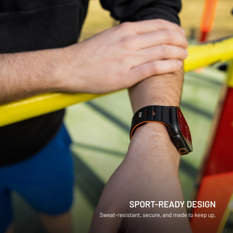 FIXED Mag Silikoniranneke Apple Watch 42/44/45/46/49mm Musta - 8018298