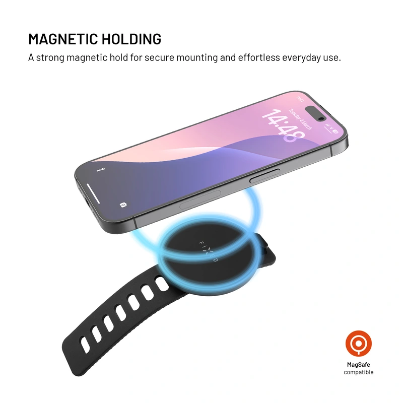 FIXED MagGrip Active Ohjaustangon älypuhelimen pidike Musta - 8018301