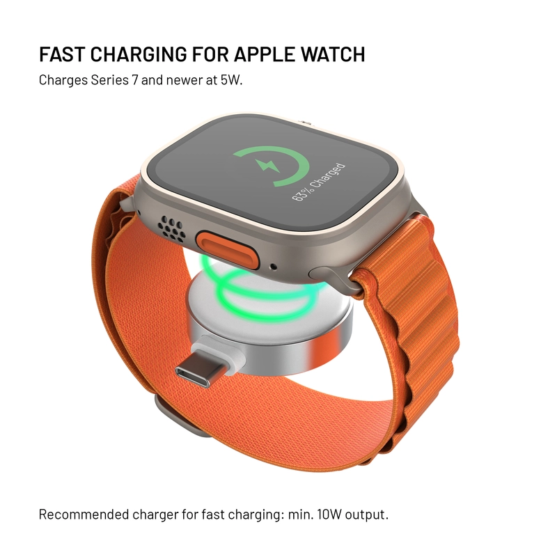 FIXED Langaton Apple Watch USB-C-laturi Valkoinen - 8018355