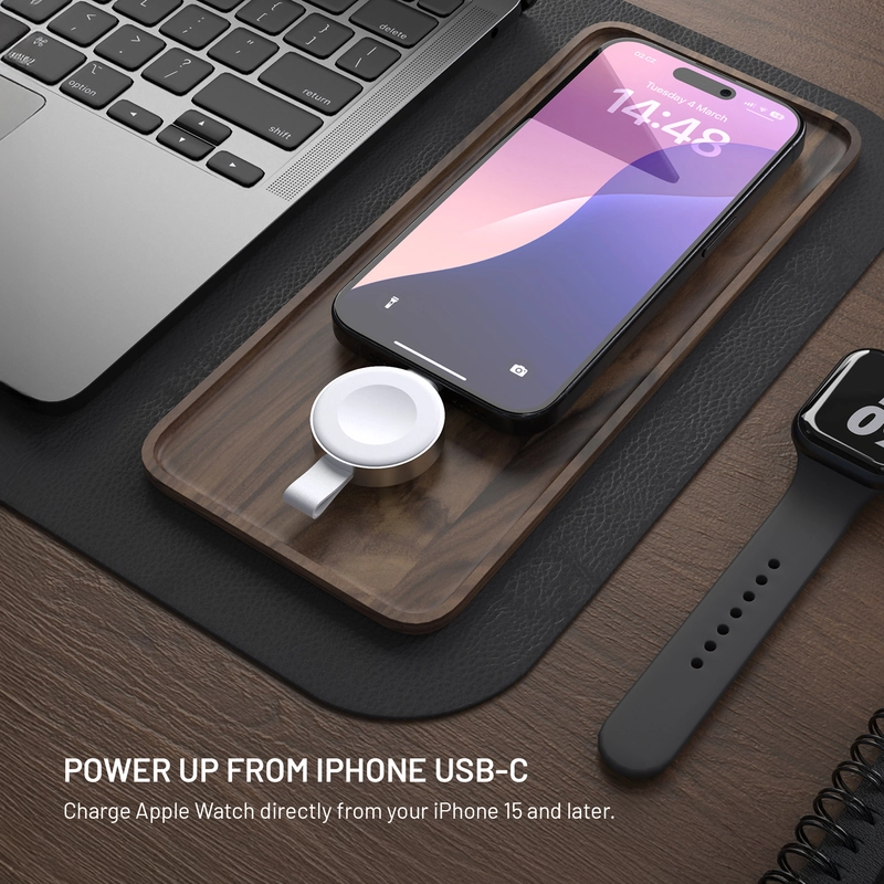 FIXED Langaton Apple Watch USB-C-laturi Valkoinen - 8018355