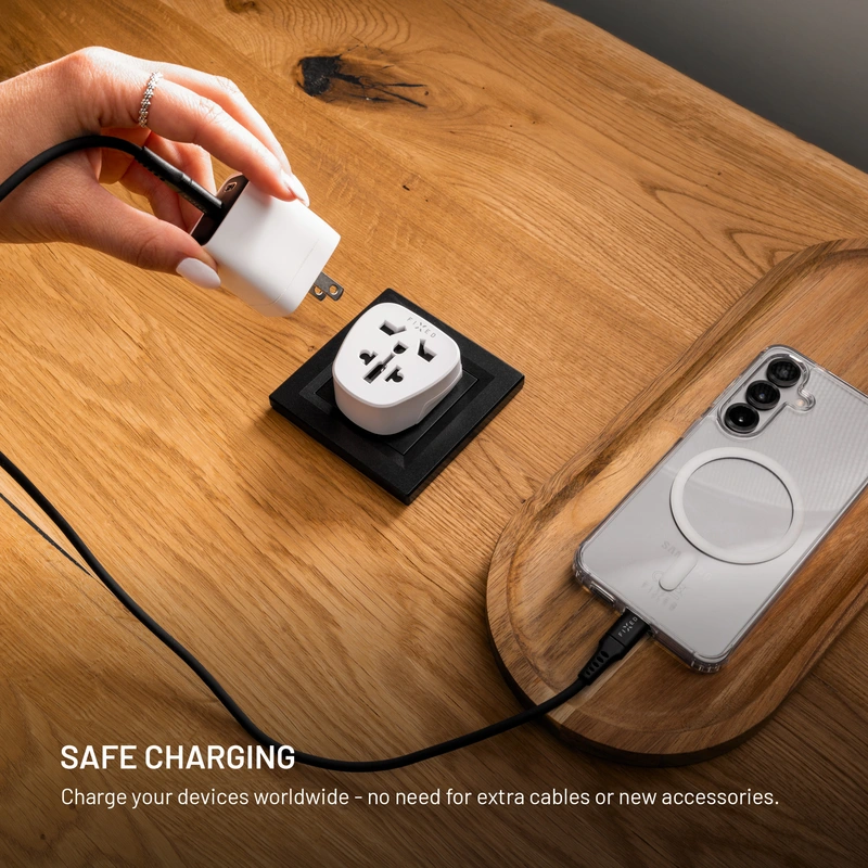 FIXED Matkaadaperi Schuko EU/Maailma Valkoinen - 8018357