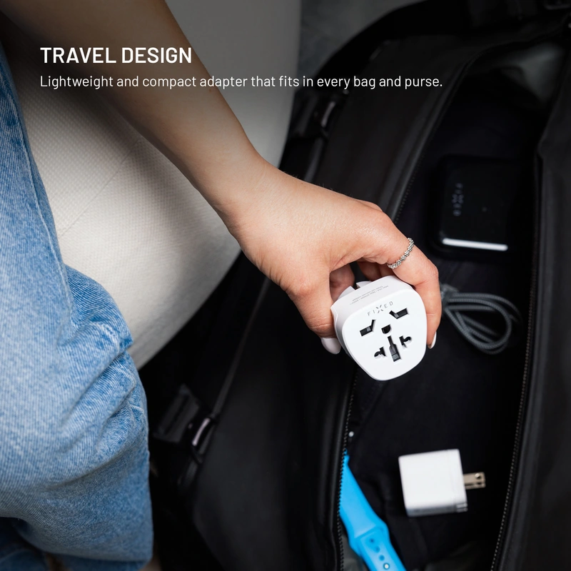 FIXED Matkaadaperi Schuko EU/Maailma Valkoinen - 8018357