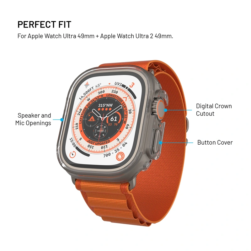 FIXED PURE Suojakotelo suojalasilla Apple Watch 49 mm - 8018366