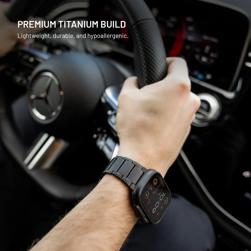 FIXED Titaaniranneke Apple Watch 42/44/45/46/49mm musta - 8018384