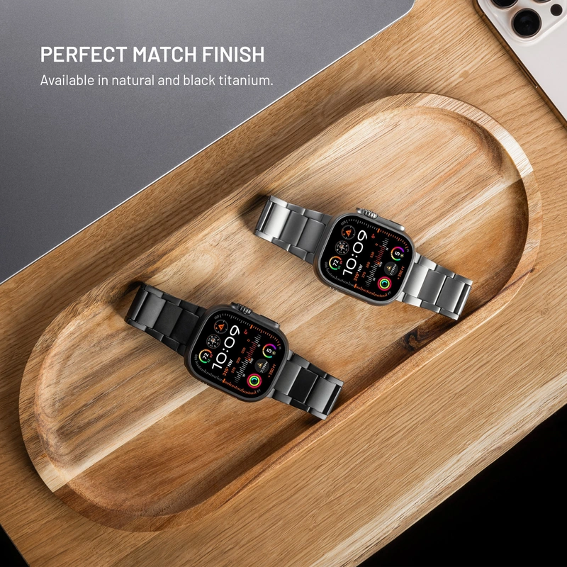 FIXED Titaaniranneke Apple Watch 42/44/45/46/49mm musta - 8018384